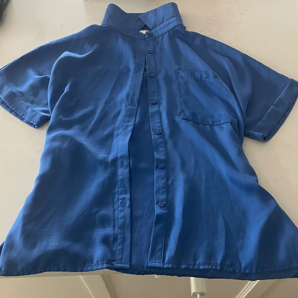 Love Men's Royal Blue Casual Button Down Shirt